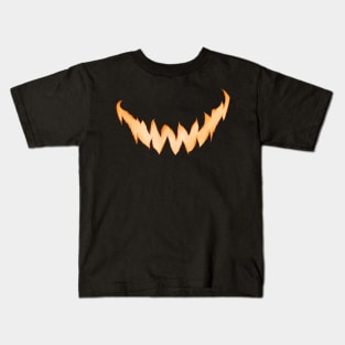 Pumpkin Spooky Smile - Skin tones Kids T-Shirt